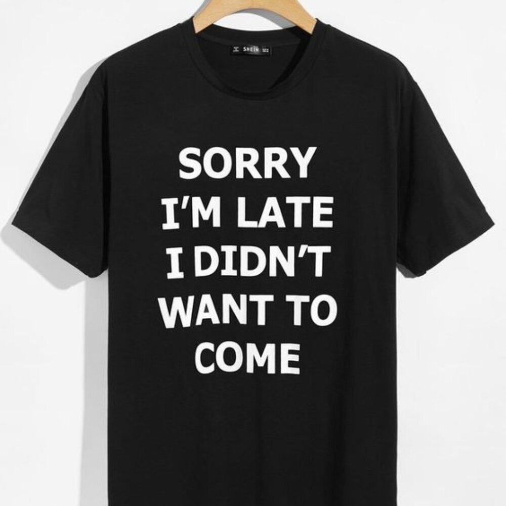 Men Slogan Graphic T-shirt, Funny Tshirt